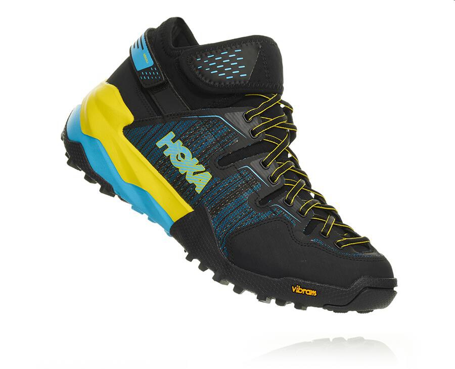 Hoka Mens Trail Shoes NZ - Hoka Arkali Black/Blue (OMB367954)